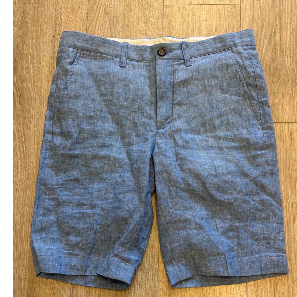 Crewcuts J.Crew Boys Blue 100% Linen Shorts Size 14 Adjustable Waist E9886 NWT